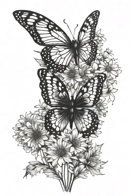 butterfly fingerprint dandelion tattoo design idea