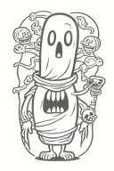 cartoon ghost tattoo design idea