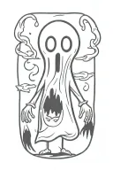cartoon ghost tattoo design idea