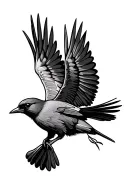 oriole bird flying with outstretched wings tattoo design idea