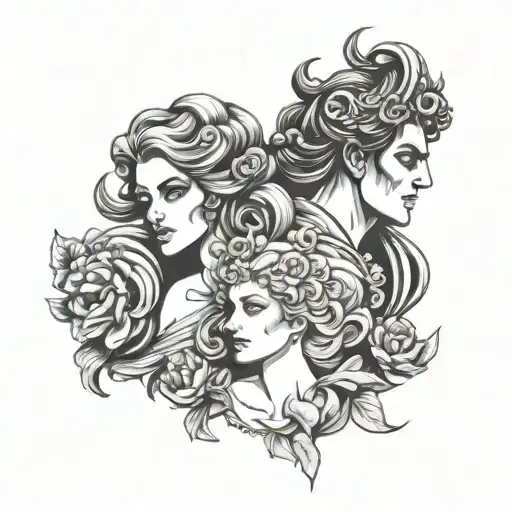 Hades and Persephone tattoo design idea