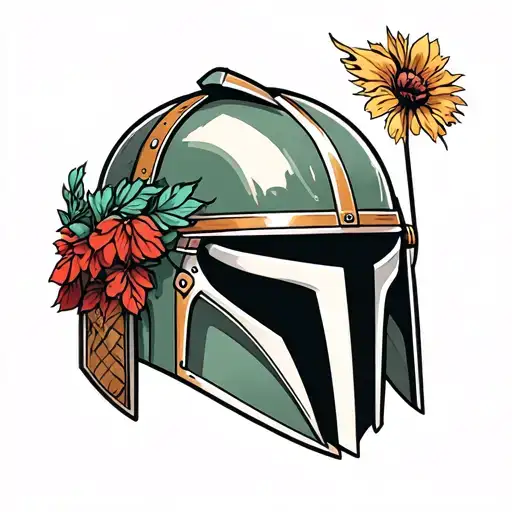 MANDALORIAN Helmet tattoo design idea