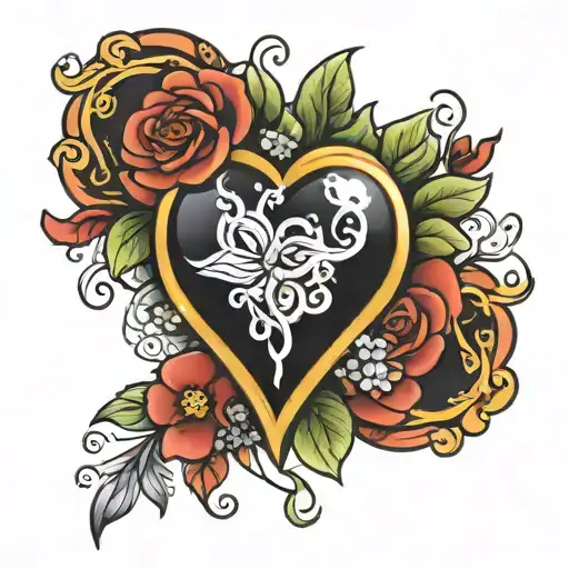 Glass HEart tattoo design idea