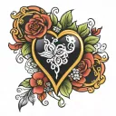 Glass HEart tattoo design idea
