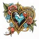 Glass HEart tattoo design idea