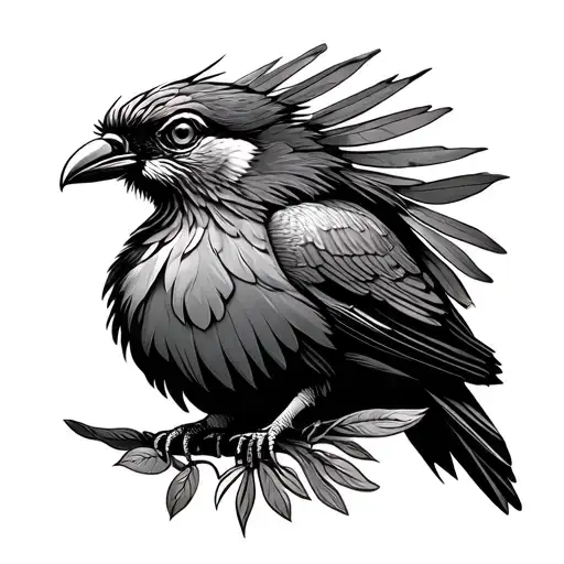 Guatemala Quetzal posing tattoo design idea