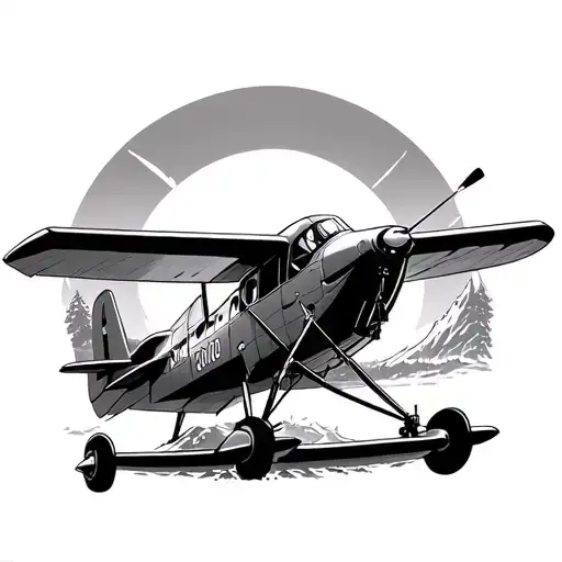 dehavilland beaver float plane west coast British columbia tattoo design idea