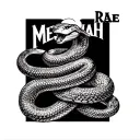 arm tattoo of the name Messiah Rae with a snake wrapped around bicep  tattoo design idea