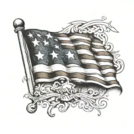 A stylized Puerto Rican flag incorporating the names of your 6 kids: Matthew, Scott, Elizabeth, Adam, Augustin, Angelica tattoo design idea