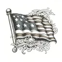 A stylized Puerto Rican flag incorporating the names of your 6 kids: Matthew, Scott, Elizabeth, Adam, Augustin, Angelica tattoo design idea