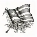 A stylized Puerto Rican flag incorporating the names of your 6 kids: Matthew, Scott, Elizabeth, Adam, Augustin, Angelica tattoo design idea