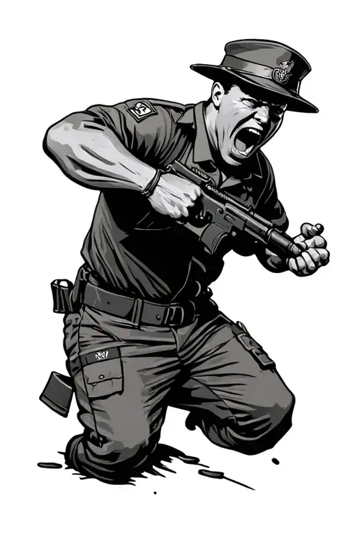 marine corps drill instructor yelling tattoo design idea