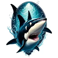 great white shark next to a killer whale tattoo design idea