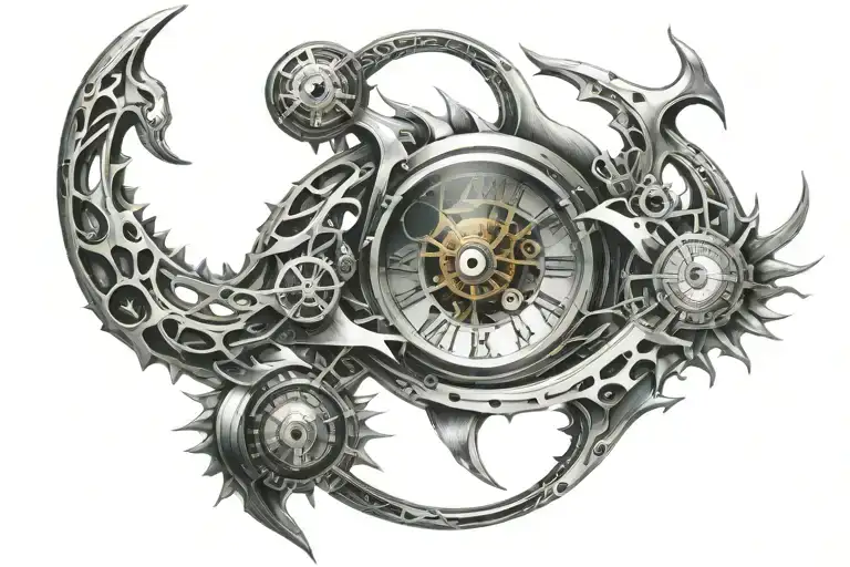 Scorpio Leo Capricorn time piece eye inside tattoo design idea