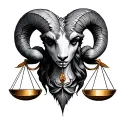 Libra Aries tattoo design idea