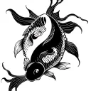 pisces ying yang koi fish tattoo design idea