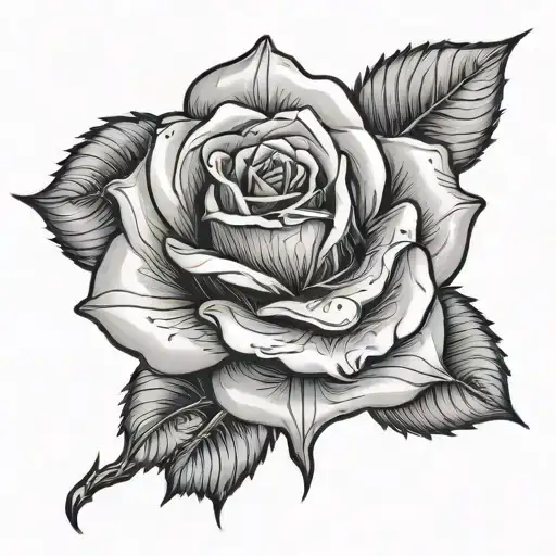 rose, goth, tattoo design idea