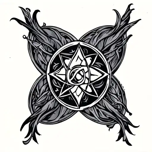 pagan symbols tattoo design idea