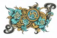 gemini sign incorporated tattoo design idea