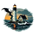 lighthouse  tattoo design idea