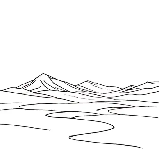 desert landscape tattoo design idea