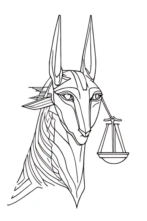 Anubis with Libra tattoo design idea