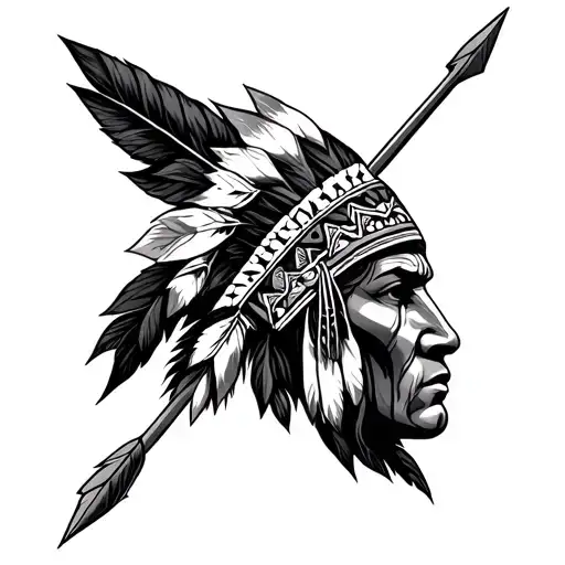 Native American Arrow tattoo design idea