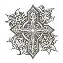 orthodox cross sun tattoo design idea