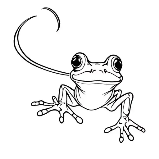 fancy frog tattoo design idea