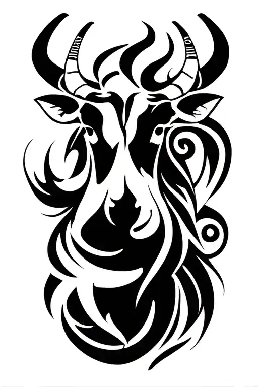 Combined Taurus And Aquarius tattoo design idea