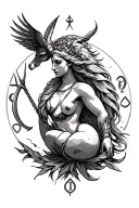 libra and sagittarius zodiac sign tattoo design idea