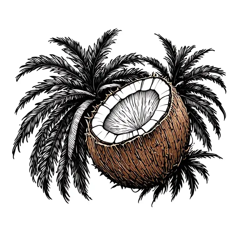 Coconut tree tattoo design idea