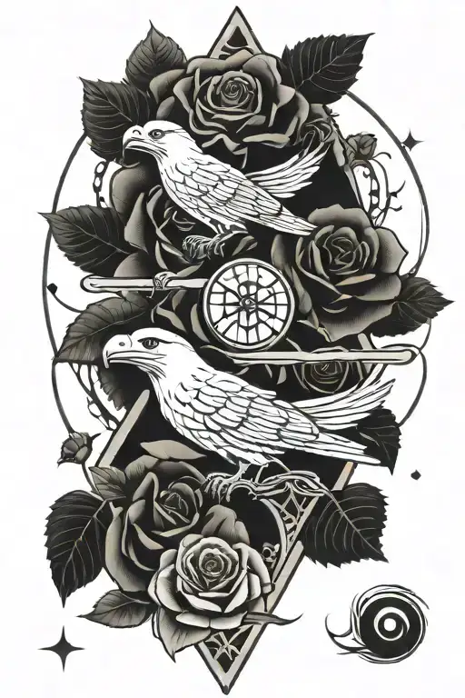 Snake Roses Pyramid Trees Roses eagles Moons Stars Waterfalls eyeball wheelchair cross yinyang snake rose tattoo design idea