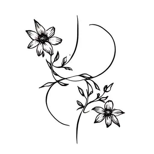 Symbol for breaking the cycle, flowers tattoo design idea