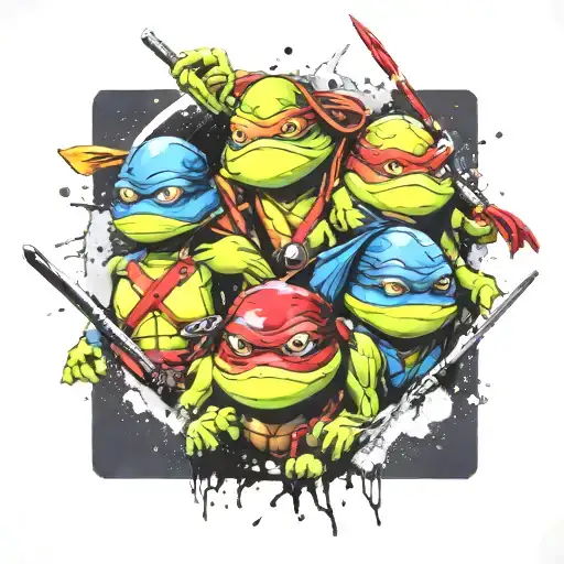 teenage mutant ninja turtles tattoo design idea