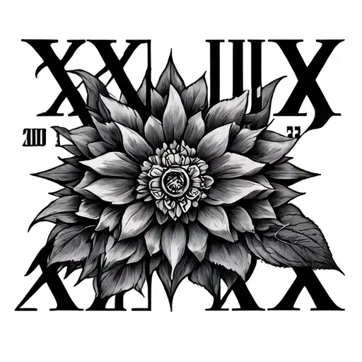 Roman Numerals 2023 tattoo design idea