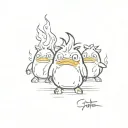studio Ghibli calcifer soot sprites tattoo design idea