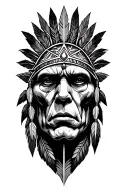Atom and Native American Arrows tattoo design idea