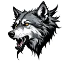 Evil Wolf tattoo design idea