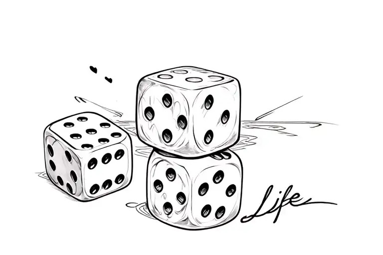 dice and life is a gamble tattoo design idea