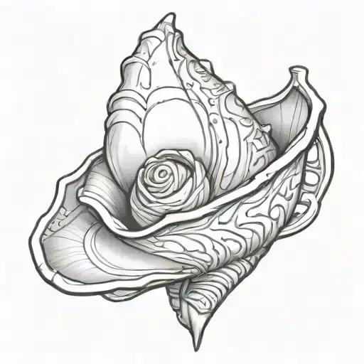 Conch shell from Moana da Disney tattoo design idea