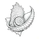 Conch shell from Moana da Disney tattoo design idea