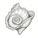 Conch shell from Moana da Disney tattoo design idea