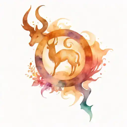 Capricorn and Sagittarius symbol tattoo design idea