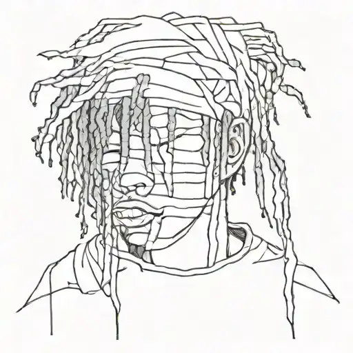 emo,depression,darkness,lonely,suicidal,sad,dark skinned male,dyed short dreads fully hiding face,teens,no tattoos,skinn tattoo design idea
