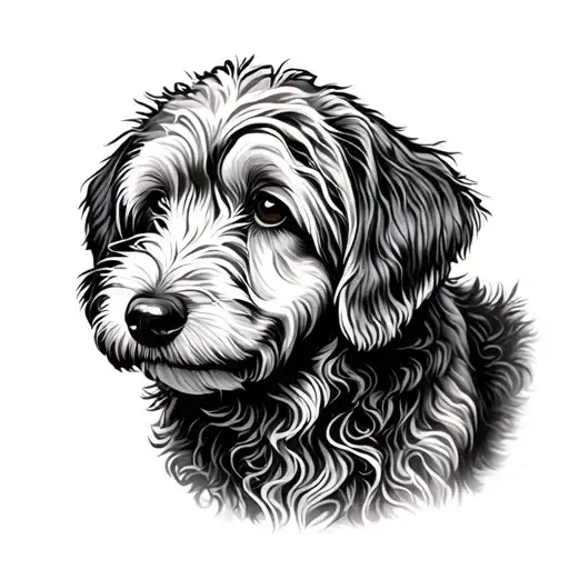 Goldendoodle tattoo design idea