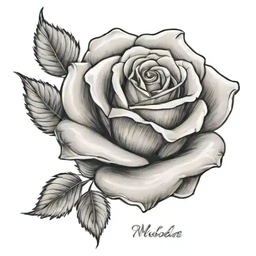 a rose and my mothers name Melinda  tattoo design idea