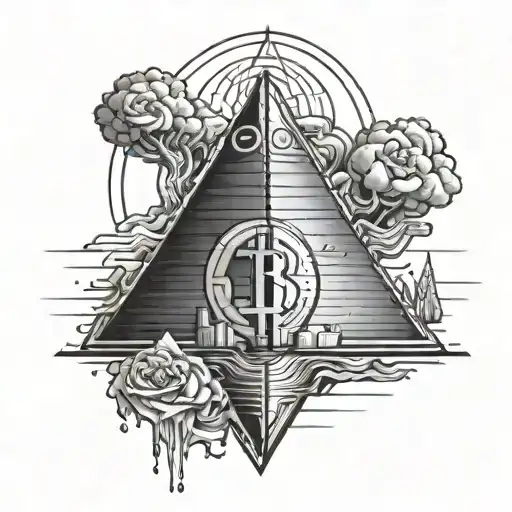 Bitcoin pyramid emerging tattoo design idea