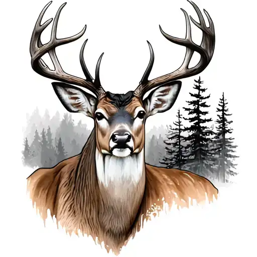Whitetail Deer tattoo design idea
