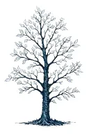 Aspen tree with leaves tattoo design idea